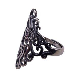 Sterling Silver Tone Adjustable Openwork Scroll Ring Womens S925 Jewelry Size 7